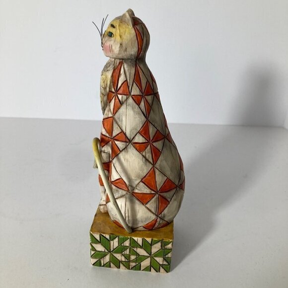 Vintage Jim Shore Heartwood Creek Abraham Cat Sculpture 2003 3 x 7" - Picture 2 of 7
